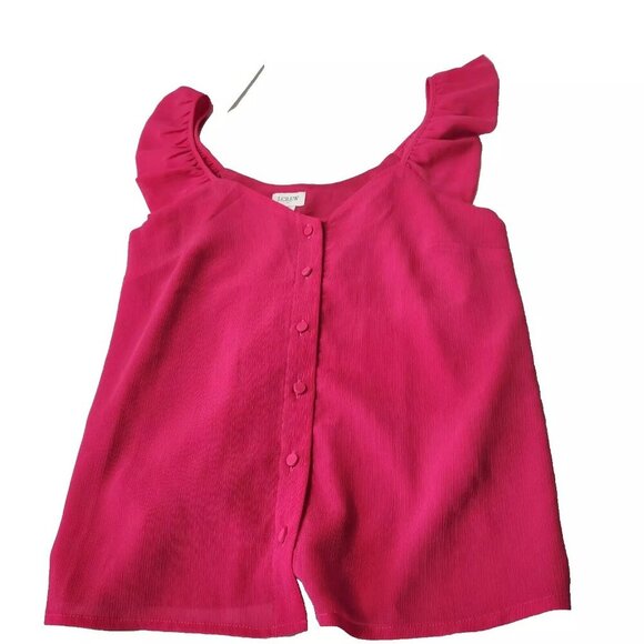 J. Crew Women's Size 00 Pink Ruffle Top Blouse - Picture 7 of 7